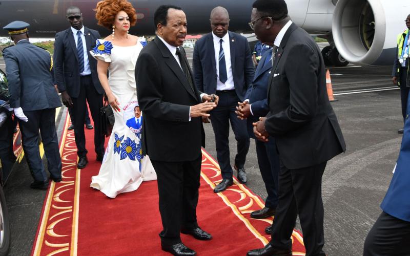 Paul Biya en route to Maroua